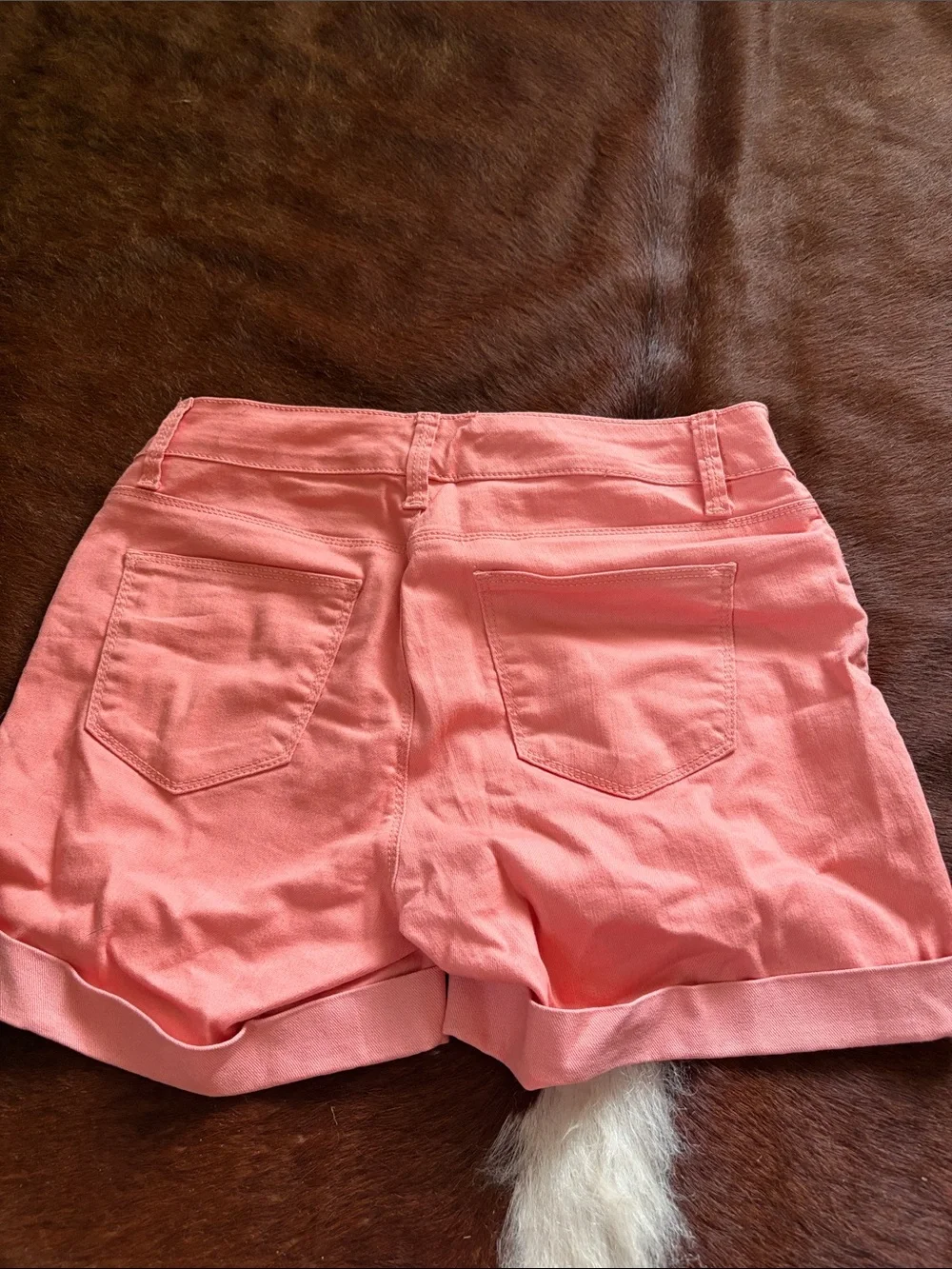 Relativity Coral-Pink High Waist Cotton Shorts - Picture 2 of 2